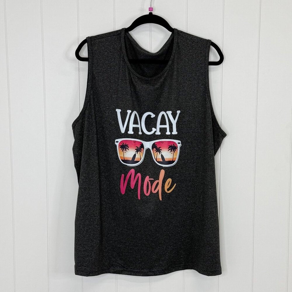 Vacay Mode Graphic Tank Plus Size 5XL NWOT Beach Vacation Travel Sunglasses